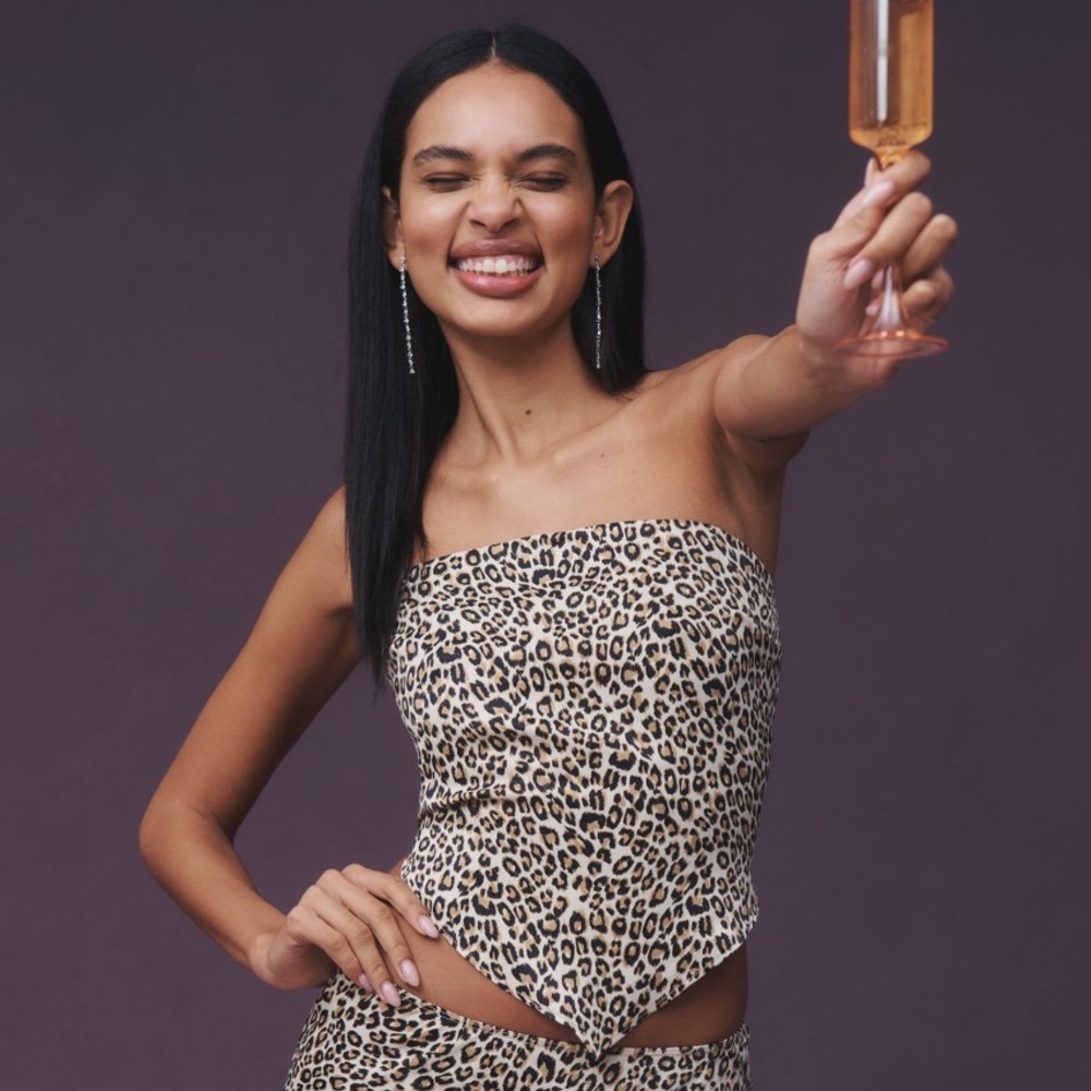Leopard Print Strapless Top Anthropologie - Sold out online!